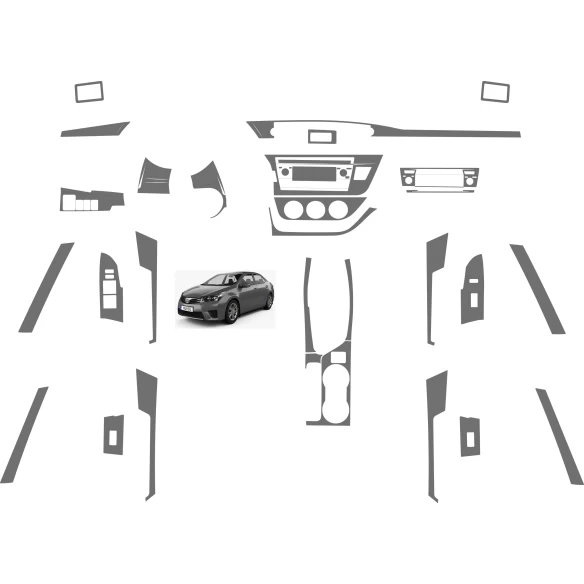 Toyota Corolla 2014 Basic Set Interior BD Dash Trim Kit