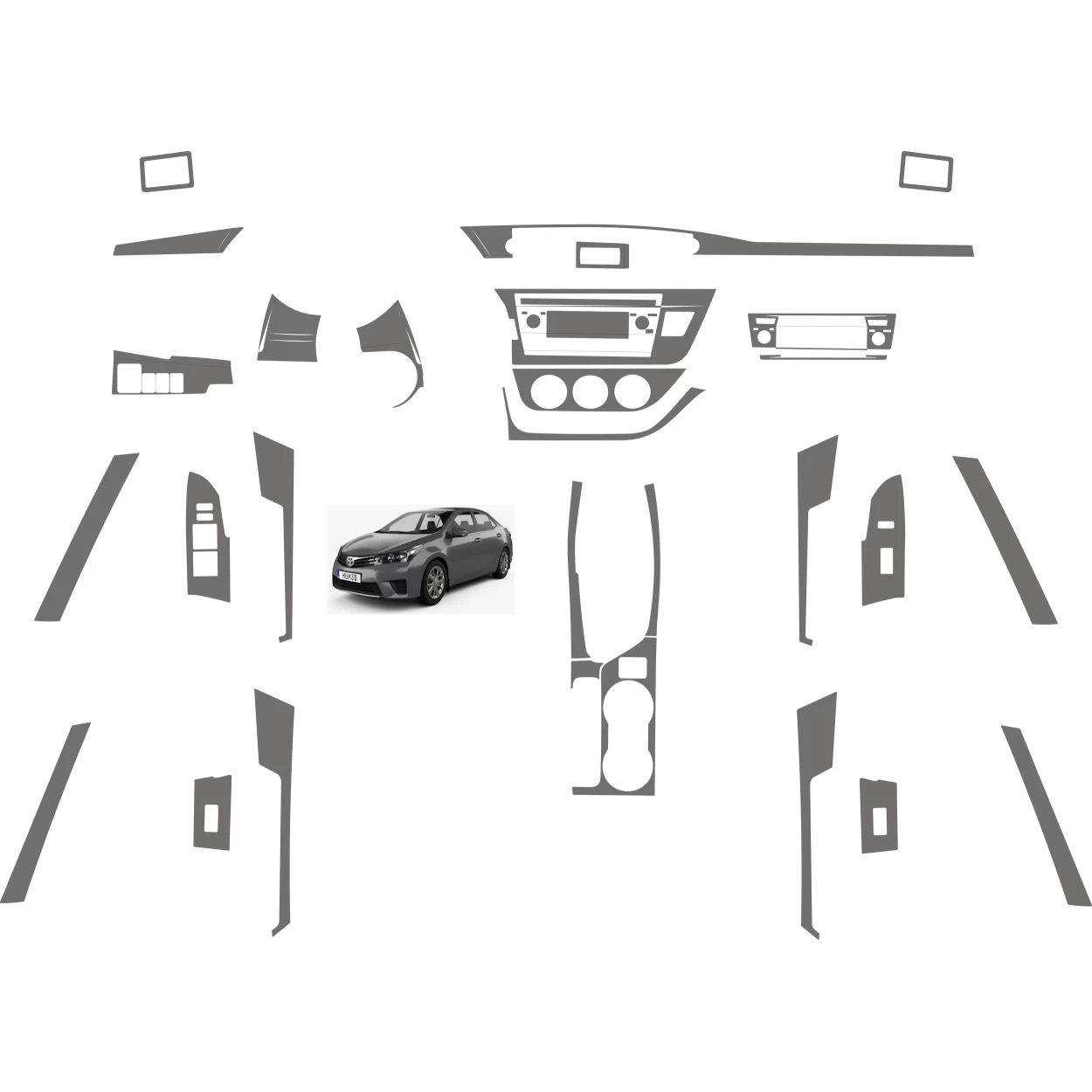 Toyota Corolla 2014 Basic Set Interior BD Dash Trim Kit