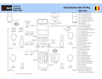 Dodge Charger LX 2006-2010 Interior WHZ Dashboard trim kit 47 Parts - 1 - Interior Dash Trim Kit
