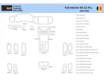 Dodge Charger LD 2011-2022 Interior WHZ Dashboard trim kit 21 Parts - 1 - Interior Dash Trim Kit