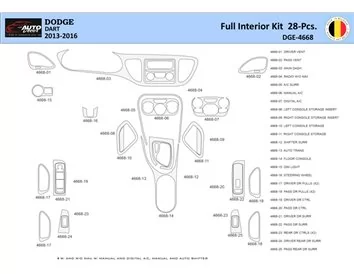 Dodge Dart PF 2012-2016 Interior WHZ Dashboard trim kit 28 Parts - 1 - Interior Dash Trim Kit