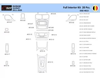 Dodge Journey 2011-2022 Interior WHZ Dashboard trim kit 20 Parts - 1 - Interior Dash Trim Kit