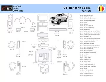 Dodge Nitro 2007-2012 Interior WHZ Dashboard trim kit 38 Parts - 1 - Interior Dash Trim Kit