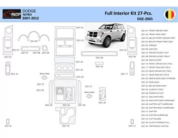 Dodge Nitro 2007-2012 Interior WHZ Dashboard trim kit 37 Parts - 1 - Interior Dash Trim Kit