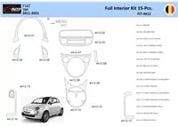 Fiat 500 2008-2020 Interior WHZ Dashboard trim kit 15 Parts - 1 - Interior Dash Trim Kit