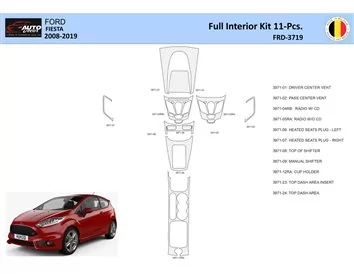 Ford Fiesta 2008-2017 Interior WHZ Dashboard trim kit 28 Parts - 1 - Interior Dash Trim Kit