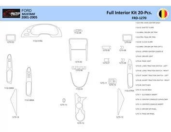 Ford Mustang 2001-2005 Interior WHZ Dashboard trim kit 20 Parts - 1 - Interior Dash Trim Kit