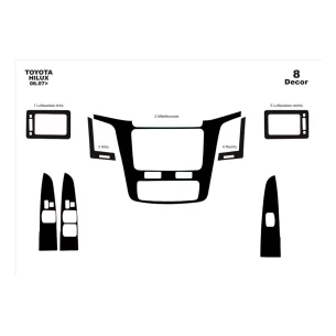 Toyota Hilux MK7 2004–2015 DIGI 3D Interior Dashboard Trim Kit Dash Trim Dekor 8-Parts