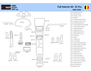 GMC Acadia 2007-2016 Interior WHZ Dashboard trim kit 31 Parts - 1 - Interior Dash Trim Kit