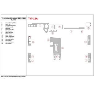Toyota Land Cruiser 1990-1994 Full Set Interior BD Dash Trim Kit