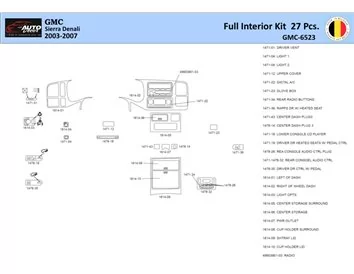 GMC Denali 2003-2006 Interior WHZ Dashboard trim kit 27 Parts - 1 - Interior Dash Trim Kit