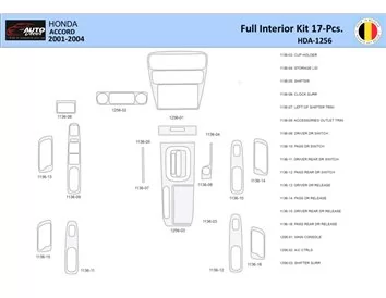 Honda Accord 2001-2004 Interior WHZ Dashboard trim kit 17 Parts - 1 - Interior Dash Trim Kit