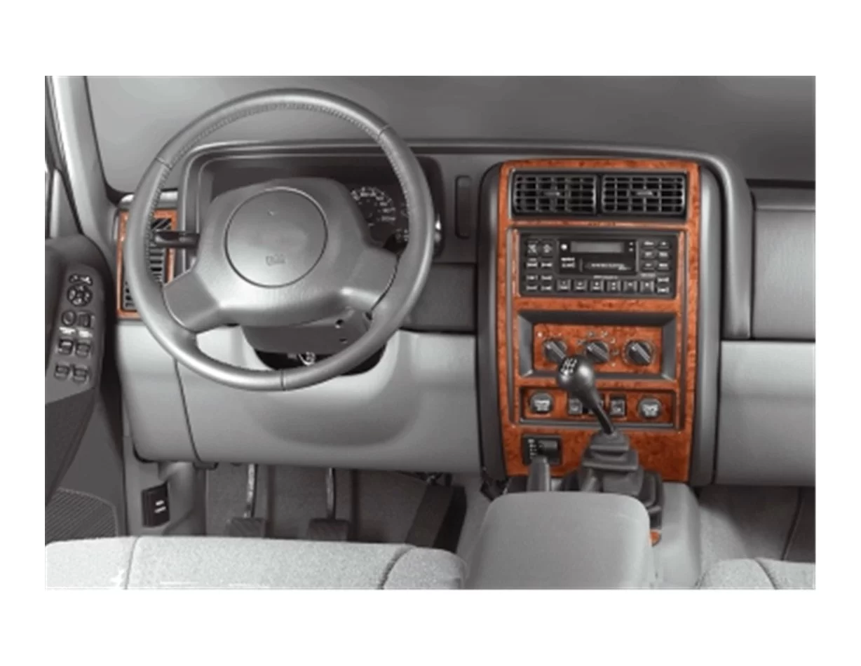 Chrysler Cherokee 04.1997 3D Interior Dashboard Trim Kit Dash Trim Dekor 9-Parts - 1 - Interior Dash Trim Kit
