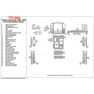Toyota Land Cruiser 1998-2002 With NAVI, 31 Parts set Interior BD Dash Trim Kit 2
