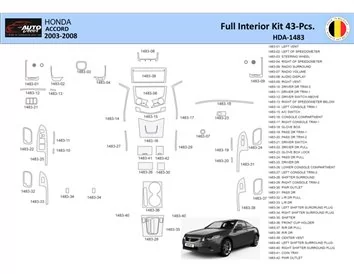 Honda Accord 2003-2007 Interior WHZ Dashboard trim kit 43 Parts - 1 - Interior Dash Trim Kit