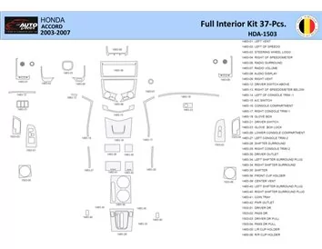 Honda Accord 2003-2007 Interior WHZ Dashboard trim kit 37 Parts - 3 - Interior Dash Trim Kit