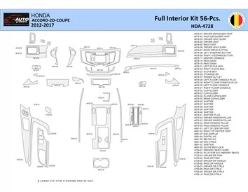 Honda Accord 2014-2022 Interior WHZ Dashboard trim kit 56 Parts - 1 - Interior Dash Trim Kit