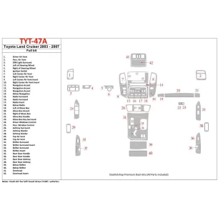 Toyota Land Cruiser 200 2008-UP Full Set Interior BD Dash Trim Kit