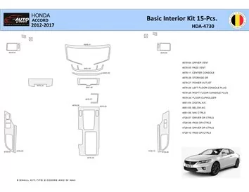 Honda Accord 2014-2022 Interior WHZ Dashboard trim kit 15 Parts - 1 - Interior Dash Trim Kit