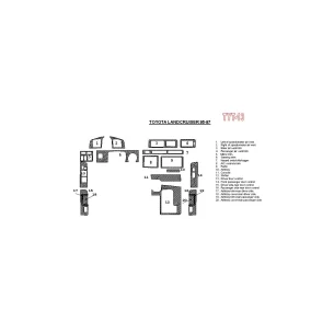 Toyota Land Cruiser 80 1995-1997 Full Set, 20 Parts set Interior BD Dash Trim Kit