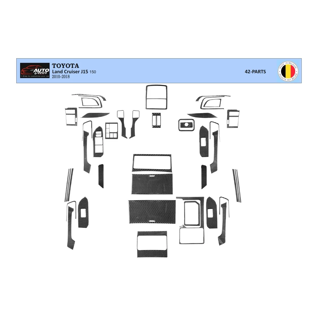Toyota Land Cruiser Prado 150 2009-2014 Interior BD Dash Trim Kit
