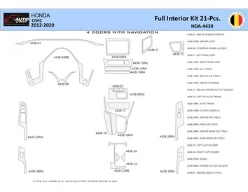 Honda Civic X 2012-2015 Interior WHZ Dashboard trim kit 21 Parts - 1 - Interior Dash Trim Kit