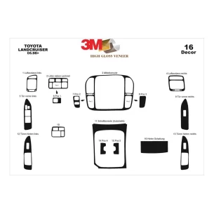 Toyota Landcruiser 05.98-12.03 3D Interior Dashboard Trim Kit Dash Trim Dekor 16-Parts 2