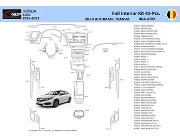 Honda Civic XI 2015-2021 Interior WHZ Dashboard trim kit 41 Parts - 1 - Interior Dash Trim Kit