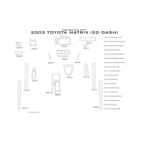 Toyota Matrix 2003-2004 Full Set Interior BD Dash Trim Kit