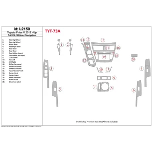 Toyota Pius V 2012-UP Full Set, Without NAVI Interior BD Dash Trim Kit