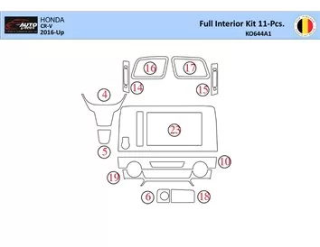 Honda CR-V 2016-2022 Interior WHZ Dashboard trim kit 15 Parts - 1 - Interior Dash Trim Kit