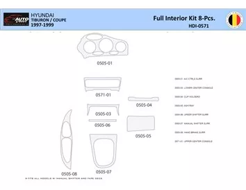 Hyunda Coupe 1997-1999 Interior WHZ Dashboard trim kit 20 Parts - 1 - Interior Dash Trim Kit