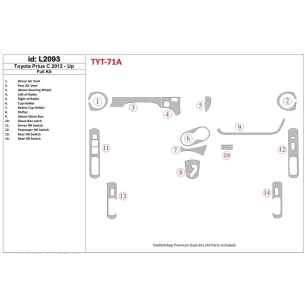 Toyota Prius C 2012-UP Full Set Interior BD Dash Trim Kit