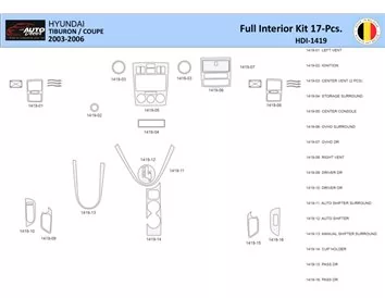Hyunda Coupe 2004-2008 Interior WHZ Dashboard trim kit 17 Parts - 1 - Interior Dash Trim Kit