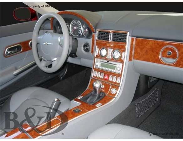 Chrysler Crossfire 2004-2008 3D Interior Dashboard Trim Kit Dash Trim Dekor 35-Parts
