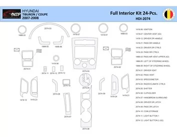 Hyunda Coupe 2007-2008 Interior WHZ Dashboard trim kit 24 Parts - 1 - Interior Dash Trim Kit