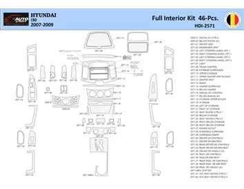 Hyundai-i30 2007-2009 Interior WHZ Dashboard trim kit 46 Parts - 1 - Interior Dash Trim Kit