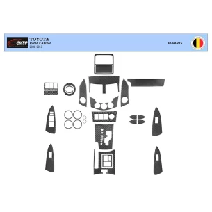 Toyota Rav 4 XA30 2006–2012 3D Interior Dashboard Trim Kit Dash Trim Dekor 61-Parts 2