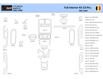 Hyundai Santa Fe 2002-2006 Interior WHZ Dashboard trim kit 23 Parts - 1 - Interior Dash Trim Kit
