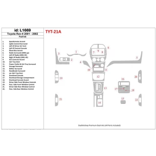 Toyota RAV-4 2001-2002 Full Set Interior BD Dash Trim Kit