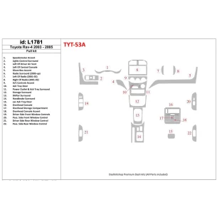 Toyota RAV-4 2003-2005 Full Set Interior BD Dash Trim Kit 2