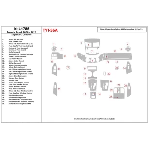 Toyota RAV-4 2006-UP Automatic Gearbox A/C Controls Interior BD Dash Trim Kit 2