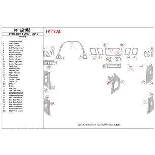 Toyota RAV-4 2013-2015 Full Set Interior BD Dash Trim Kit 2