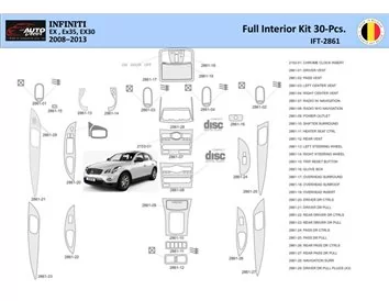 Infiniti EX35 2008-2013 Interior WHZ Dashboard trim kit 30 Parts - 1 - Interior Dash Trim Kit