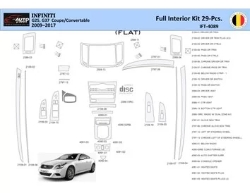 Infiniti G25 2009–2015 Convertible Interior WHZ Dashboard trim kit 29 Parts - 1 - Interior Dash Trim Kit