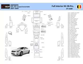 Infiniti G35 2007–2013 Sedan Interior WHZ Dashboard trim kit 38 Parts - 1 - Interior Dash Trim Kit