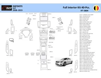 Infiniti G37 2008–2015 Sedan Interior WHZ Dashboard trim kit 40 Parts - 1 - Interior Dash Trim Kit