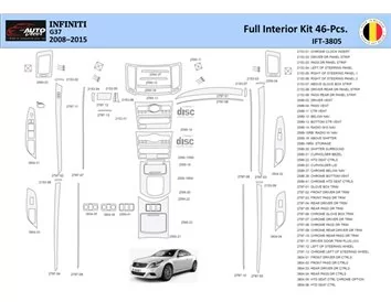 Infiniti G37 2008–2015 Sedan Interior WHZ Dashboard trim kit 46 Parts - 1 - Interior Dash Trim Kit