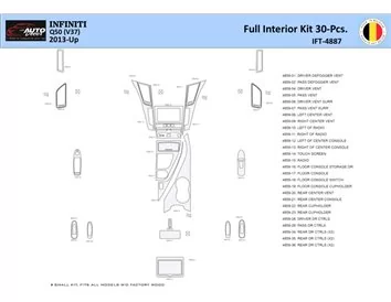 Infiniti Q50 V37 2014–present Interior WHZ Dashboard trim kit 30 Parts - 1 - Interior Dash Trim Kit
