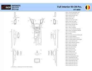 Infiniti Q50 V37 2014–present Interior WHZ Dashboard trim kit 39 Parts - 1 - Interior Dash Trim Kit